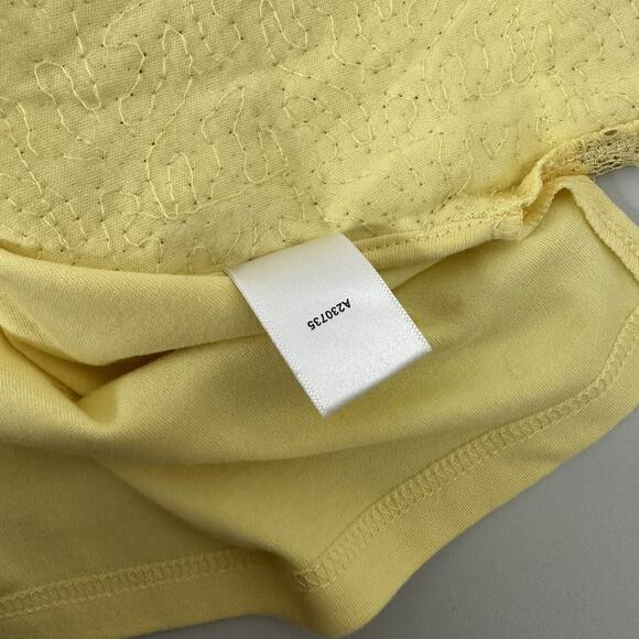 Quacker Factory Top Shirt Womens Large Yellow Sequin Stripe Basic Shiny Glam - Picture 8 of 13